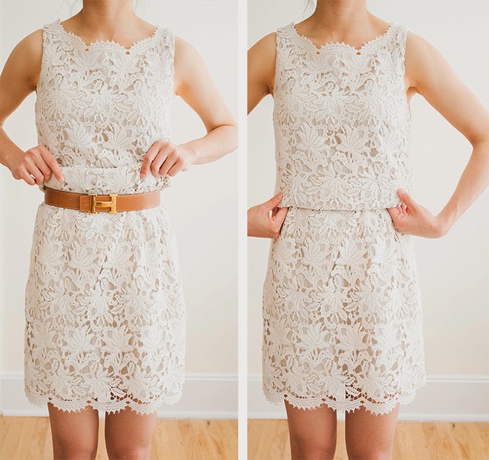 shorten a dress with built