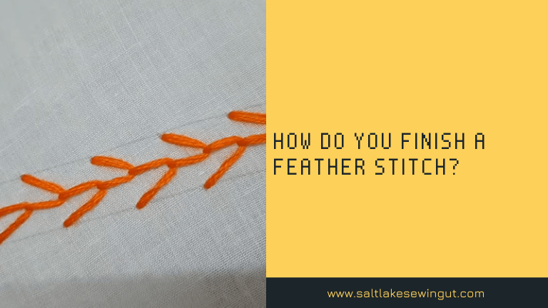 How do you finish a feather stitch