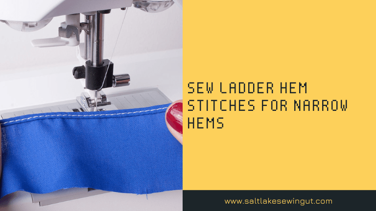 How do sewing machines sew ladder hem stitches for narrow hems?